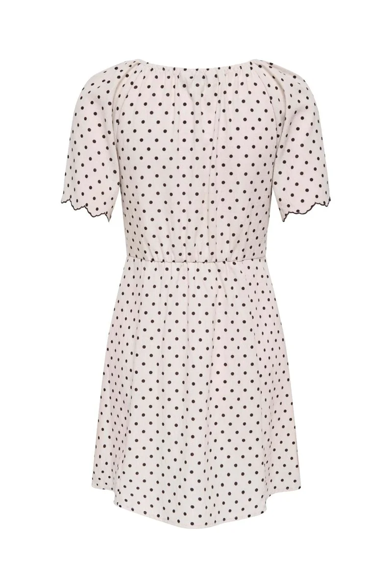 Only - Onlemmia S/S Emb Short Dress - 5078263 Pumice Stone Delicioso Dot