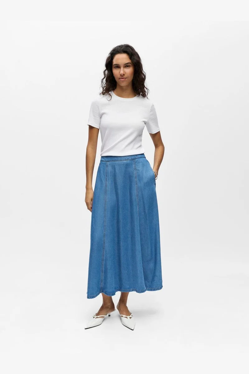 Object - Objframe Denim Skirt - 5055072 Light Blue Denim