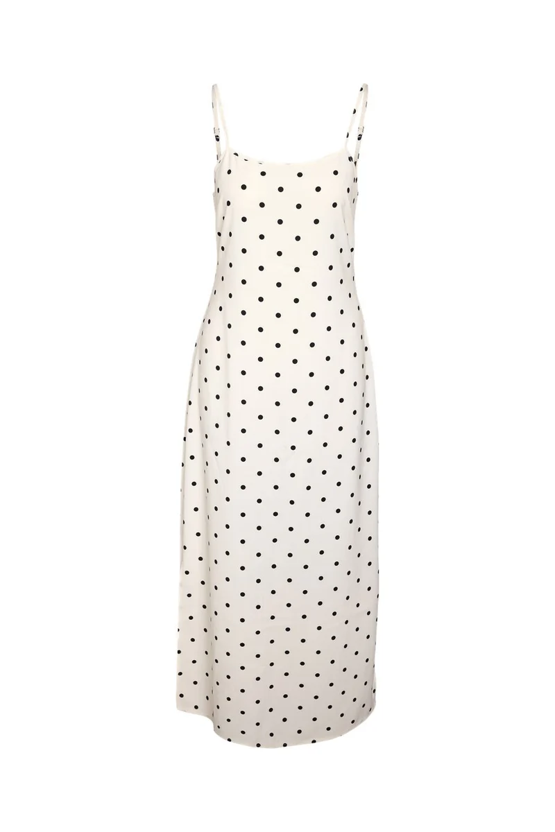 Noisy May - Nmsophie S/L Maxi Dress Fwd - 5002533 Cloud Dancer Black