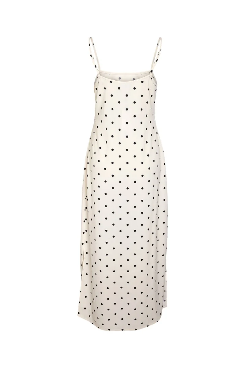 Noisy May - Nmsophie S/L Maxi Dress Fwd - 5002533 Cloud Dancer Black