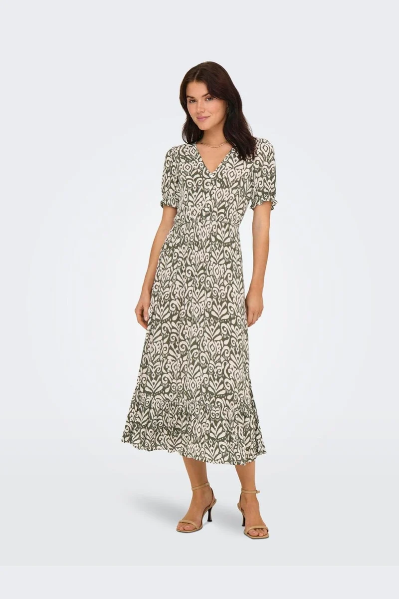 Only - Onlchianti S/S Long Dress - 4608772 Tarmac Kaja Graphic