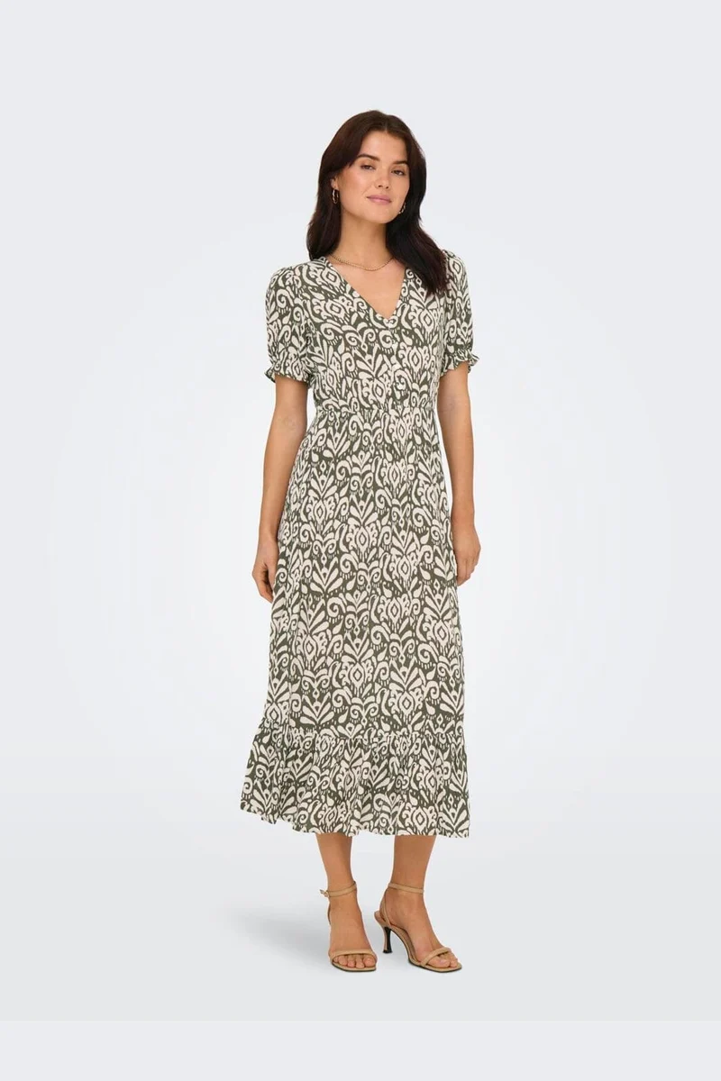 Only - Onlchianti S/S Long Dress - 4608772 Tarmac Kaja Graphic
