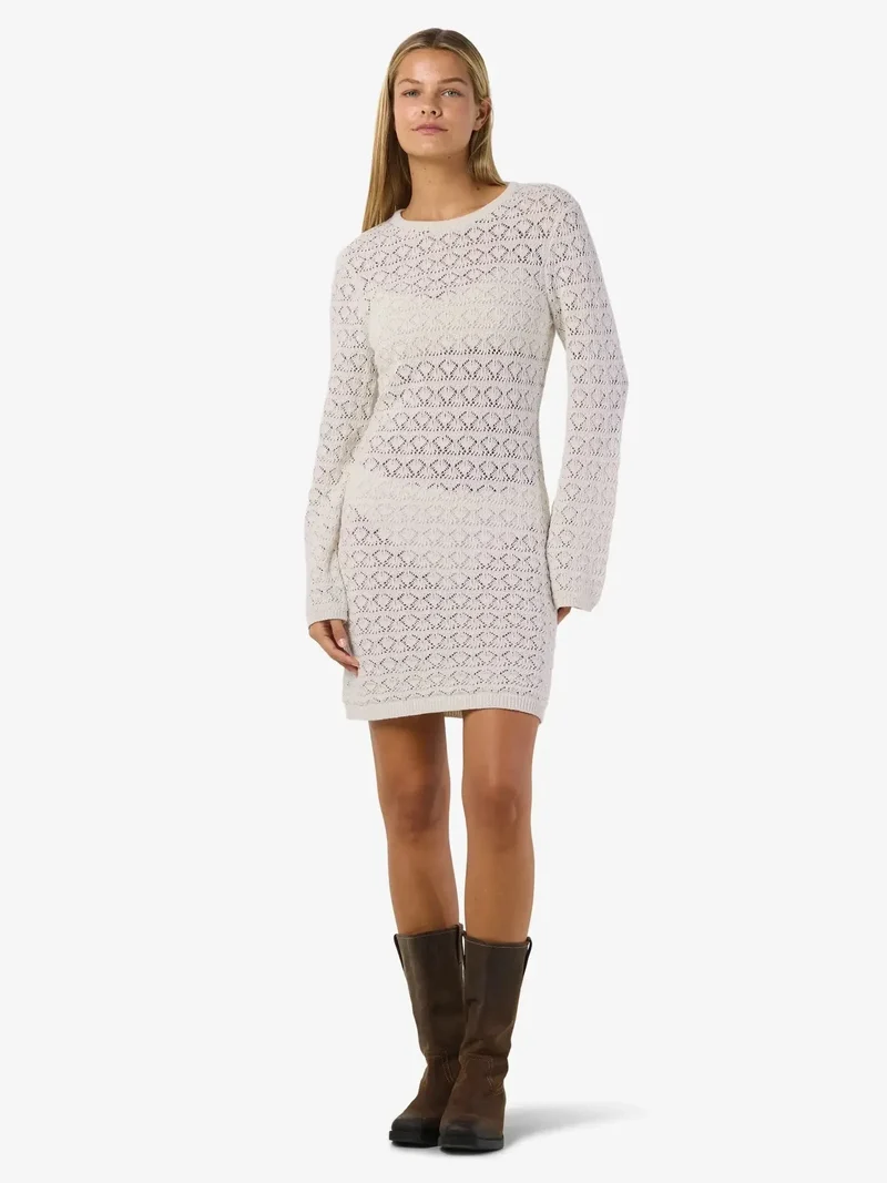 Noisy May - Nmlaika L/S Flared Sleeve Knit Dress Fwd - 4946474 Birch