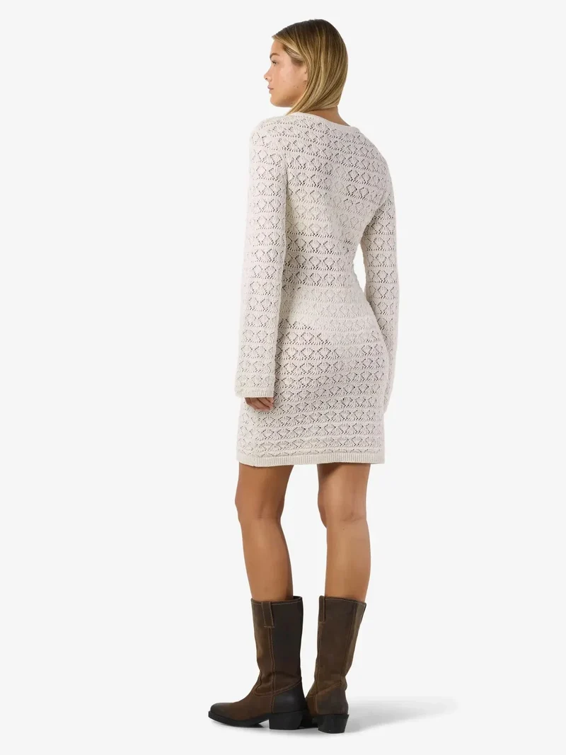 Noisy May - Nmlaika L/S Flared Sleeve Knit Dress Fwd - 4946474 Birch