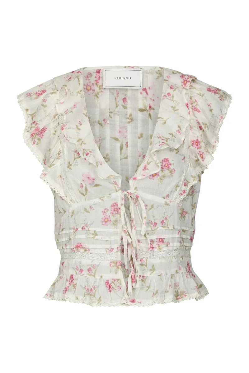 Neo Noir - Netali Spring Flower Top 168728 - 121 - Off White