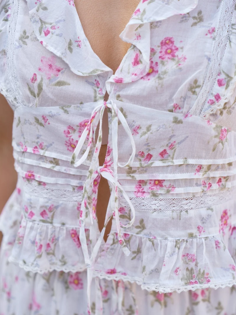 Neo Noir - Netali Spring Flower Top 168728 - 121 - Off White