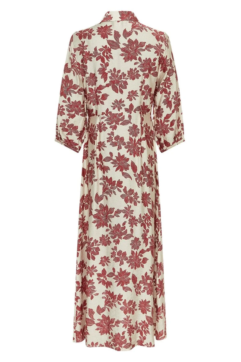MSCH Copenhagen - Mschvildana 3/4 Shirt Dress 19867 - Rhubarb Flower