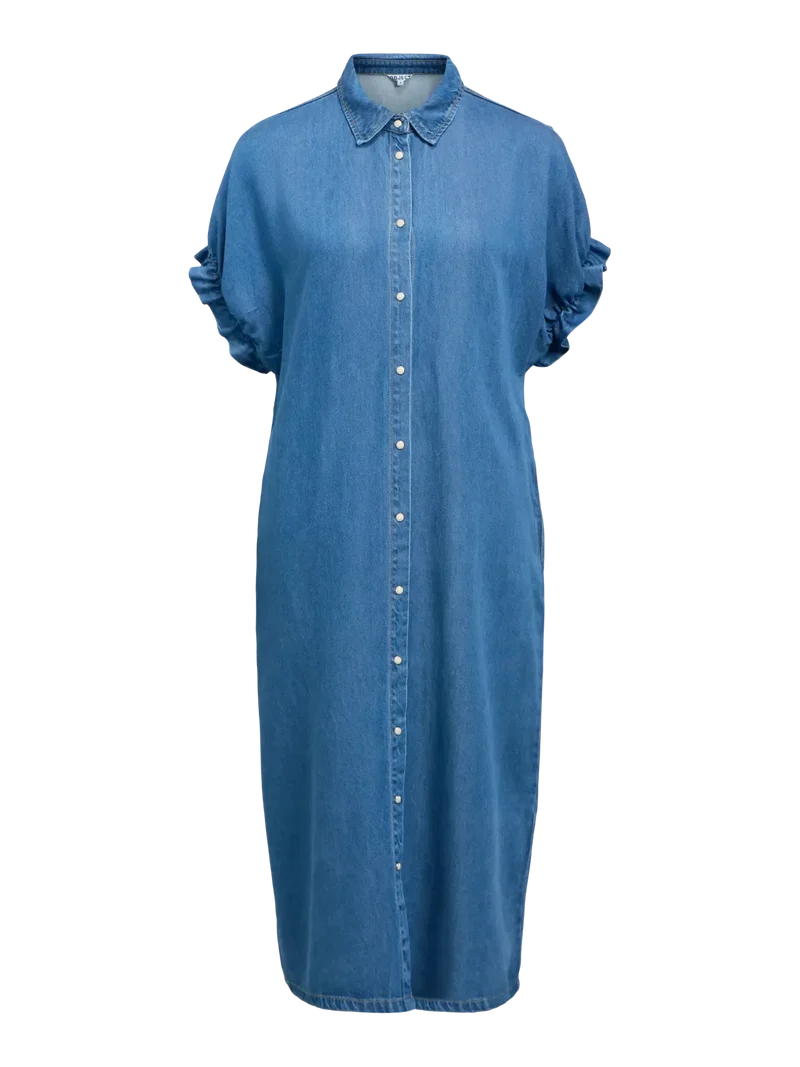 Object - Objframe Tiana 2/4 Lo Denim Dress - 4996090 Medium Blue Denim