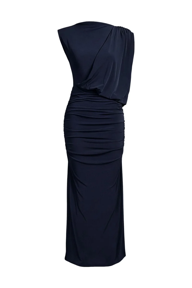 Object - Objdellie Reg. Drapy Maxi Dress Tne 26 - 5169791 Sky Captain