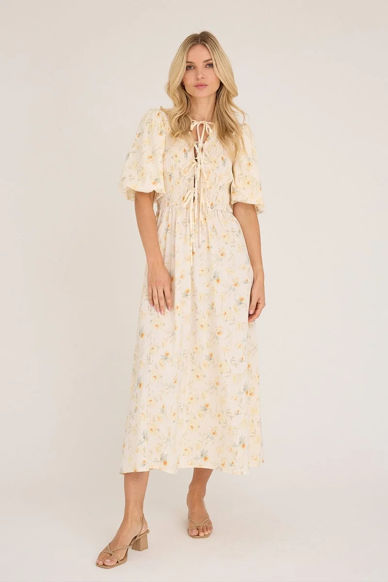 A-View - Tabita Dress AV5010 - 201 - Sand/Yellow