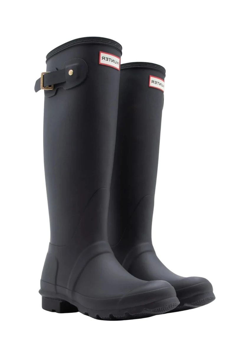 Hunter - Womens Original Tall Leopard Backstrap Hfrw0004261blk - Black