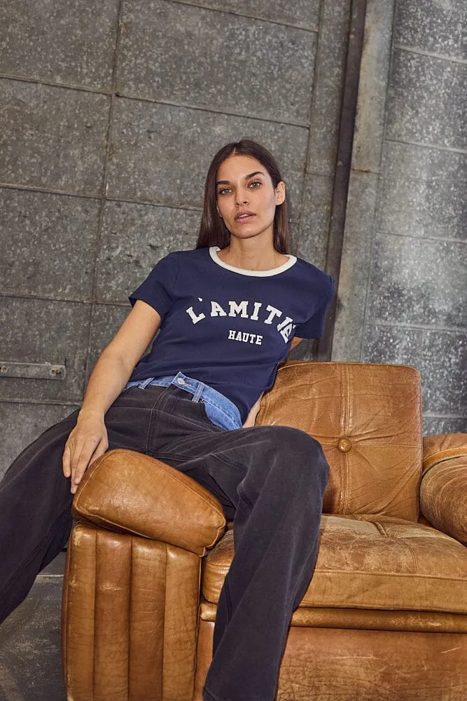Haute L'Amitié - Neckline Logo Tee HL10006 - Navy/Off-White