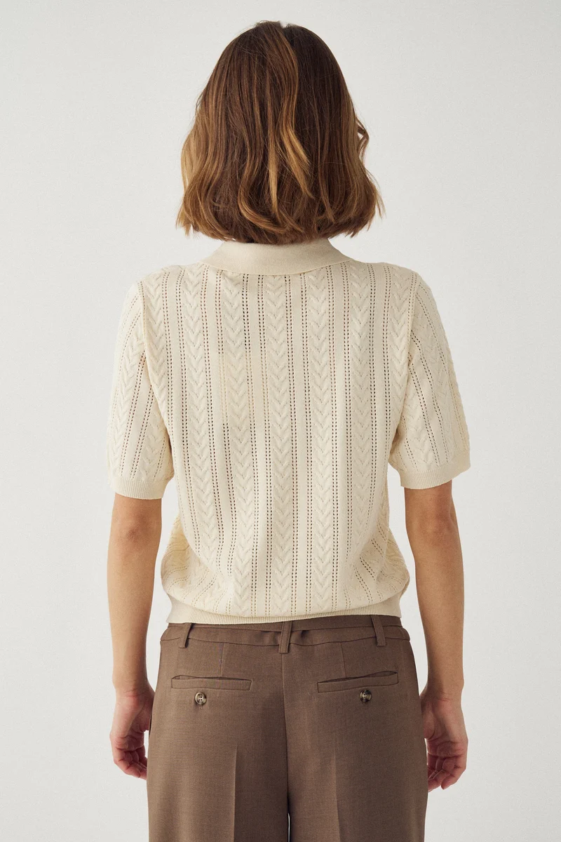Noella - N-Mecca Knit Polo 15830001 - 974 - Ivory