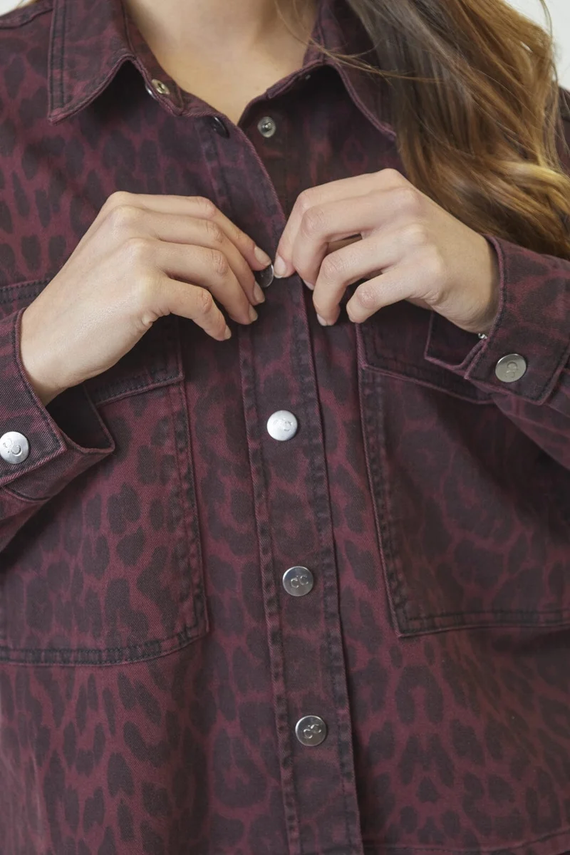 Co´Couture - Leocc Denim Crop Shirt 35931 - 87 - Winered