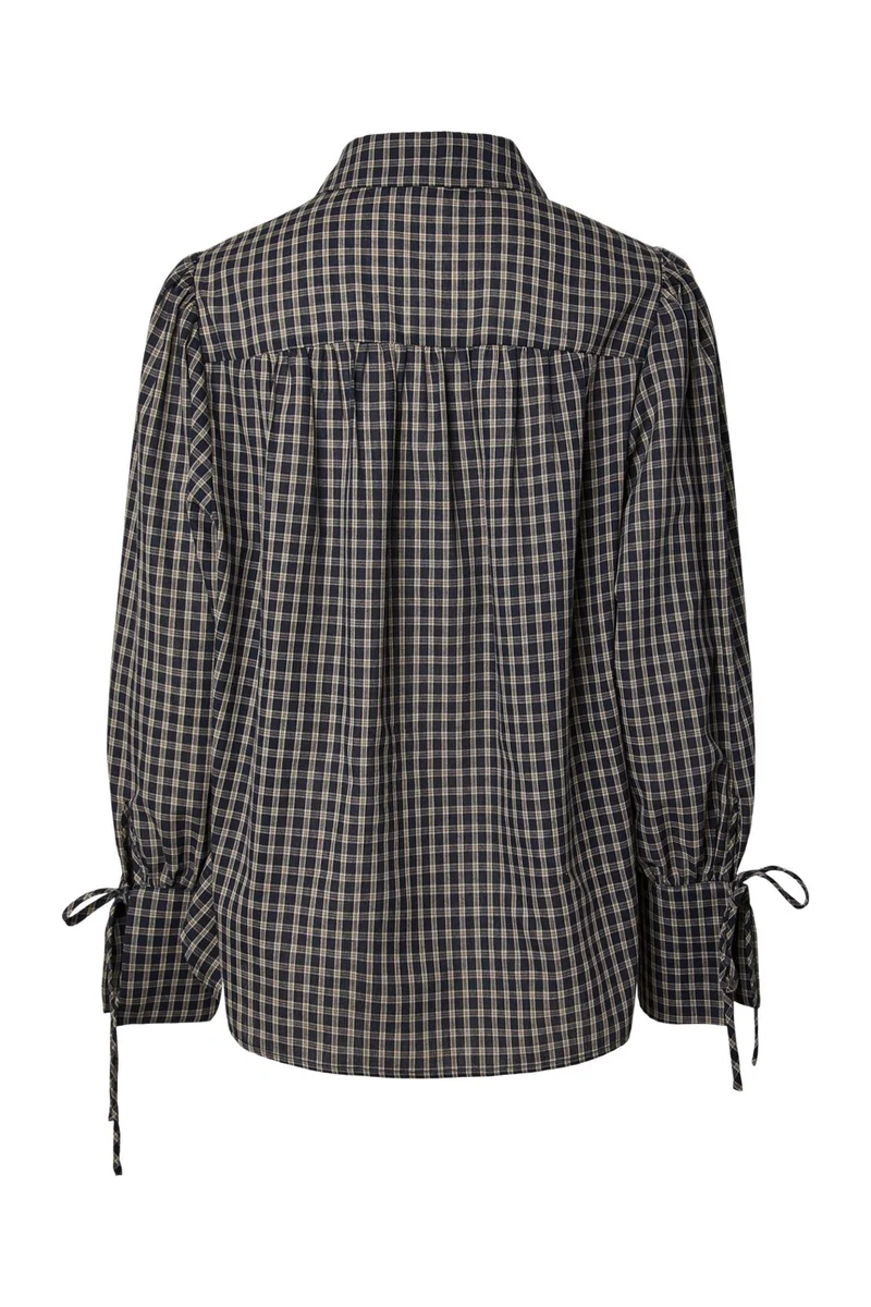Pieces - Pcjune Ls Pleated Detail Shirt Wnv - 5162474 Maritime Blue Birch
