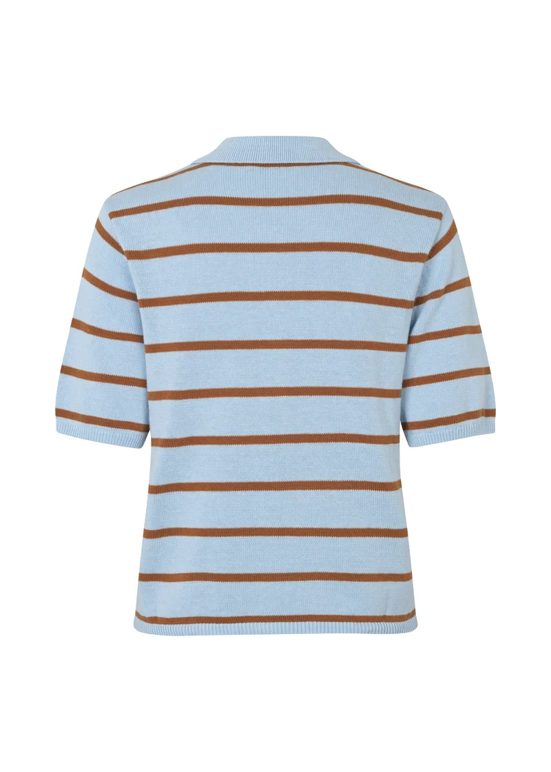 Modström - Malvamd Ss Stripe Polo 58746 - 12069 - Cashmere Nuthatch Stripe