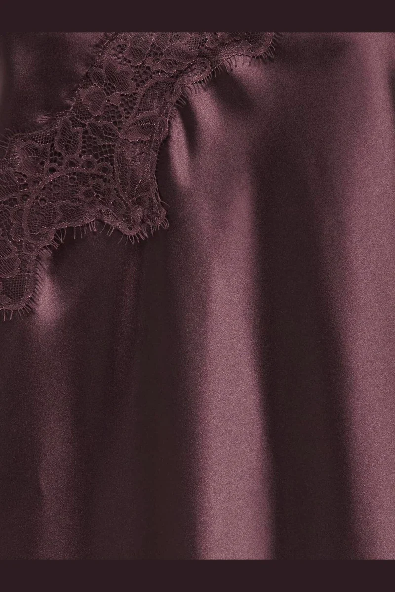 Only - Onlbella Slanted Satin Lace Dress - 5116469 Chocolate Torte Dtm Lace