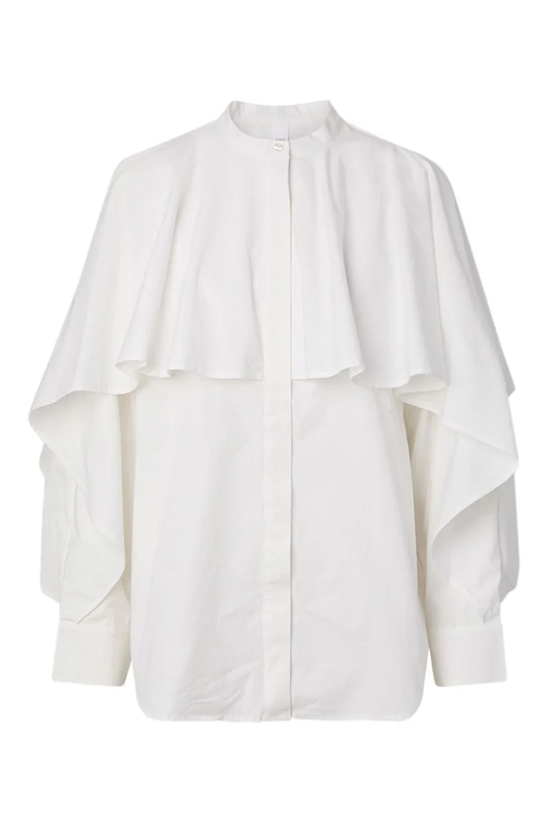 YAS - Yaslau Ls Cape Shirt - 5154671 Star White