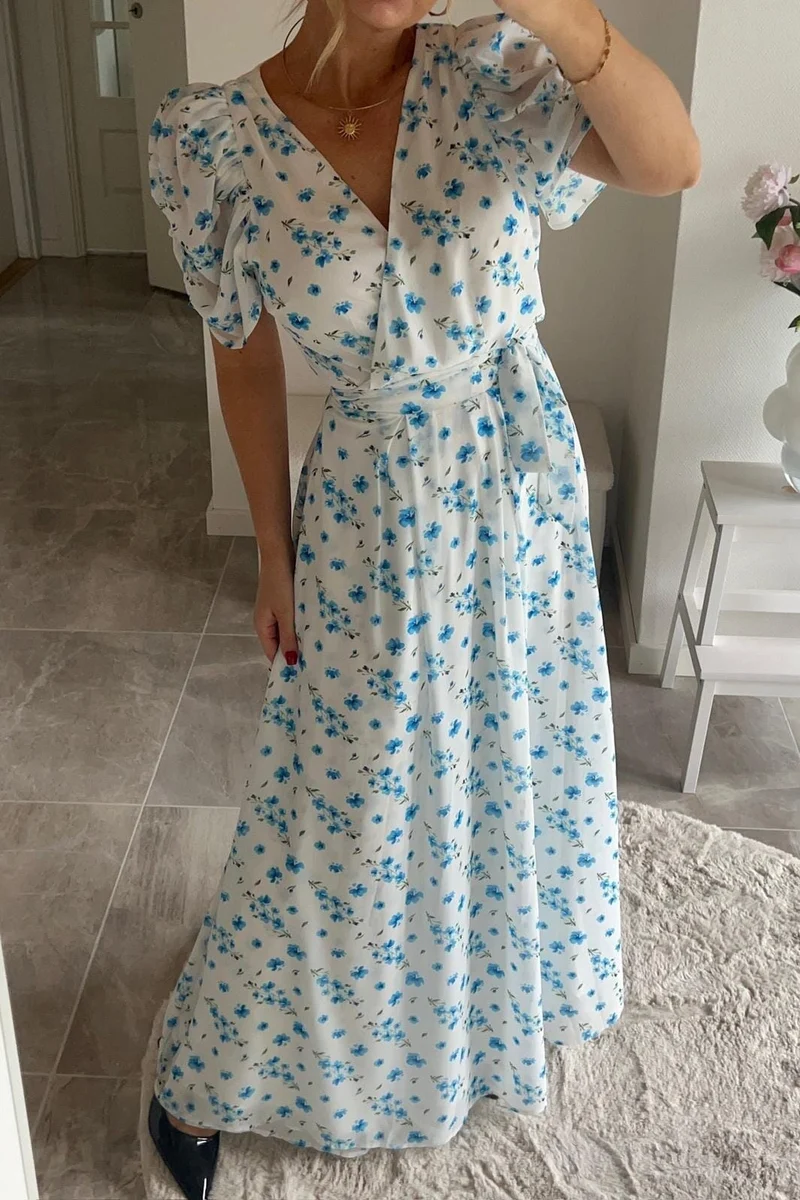 Dear Molly - Angle Wrap Dress - Blue