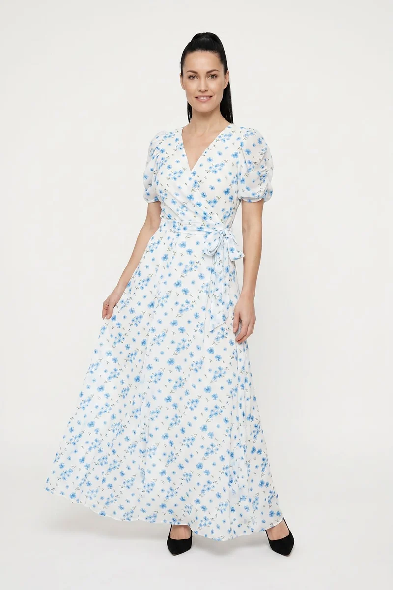 Dear Molly - Angle Wrap Dress - Blue