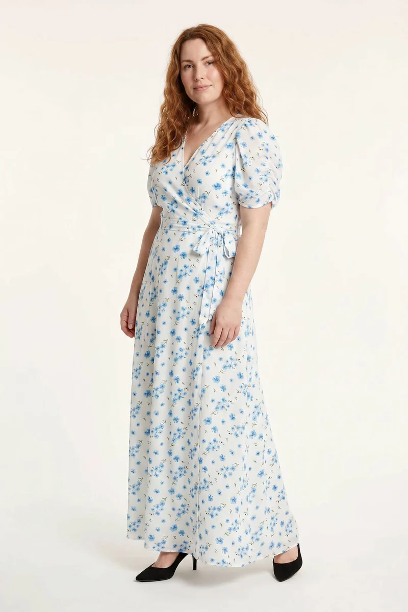 Dear Molly - Angle Wrap Dress - Blue