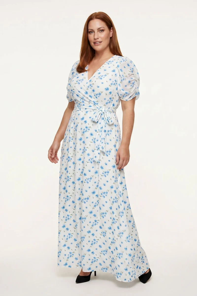 Dear Molly - Angle Wrap Dress - Blue