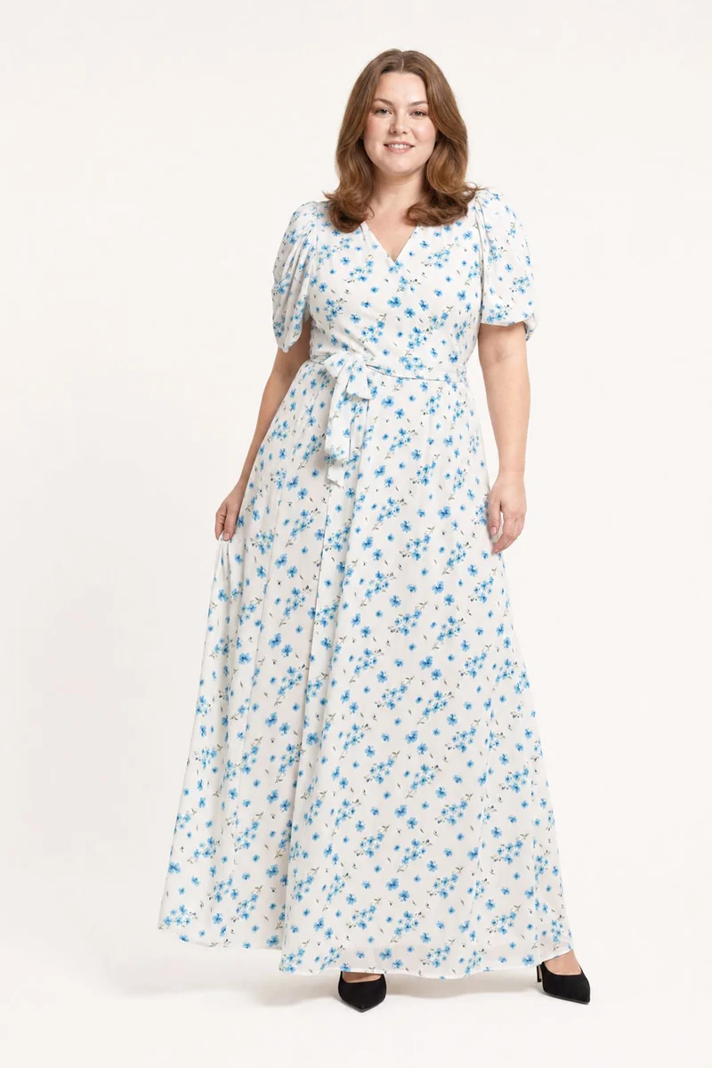 Dear Molly - Angle Wrap Dress - Blue