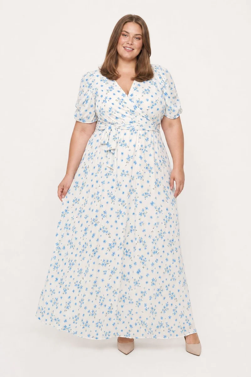 Dear Molly - Angle Wrap Dress - Blue