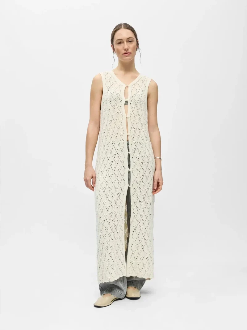 Object - Objkitty S/L Re Knit Dress 144 - 5010340 Birch