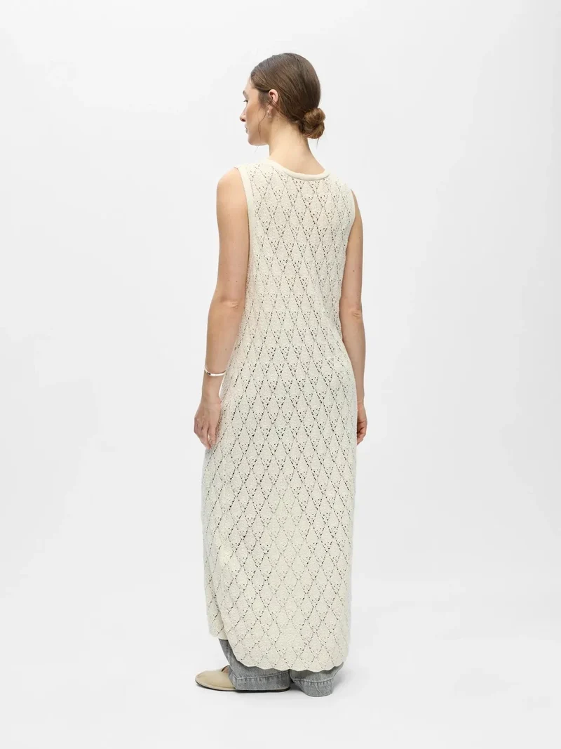 Object - Objkitty S/L Re Knit Dress 144 - 5010340 Birch