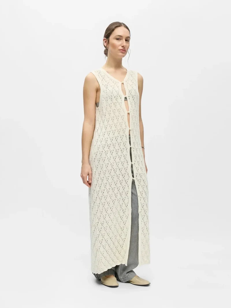 Object - Objkitty S/L Re Knit Dress 144 - 5010340 Birch