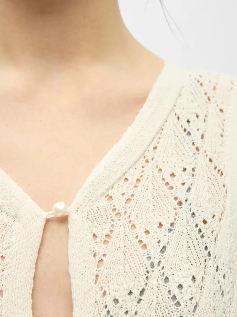 Object - Objkitty S/L Re Knit Dress 144 - 5010340 Birch