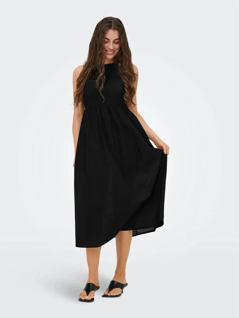 JDY - Jdydiego S/L Smock Midi Dress - 5048961 Black