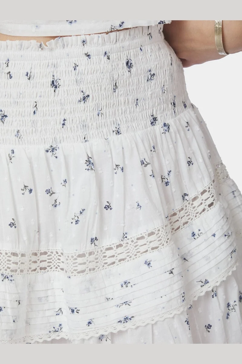 Neo Noir - Kenia Flower Dobby Skirt 166046 - 978 - Blue Flower