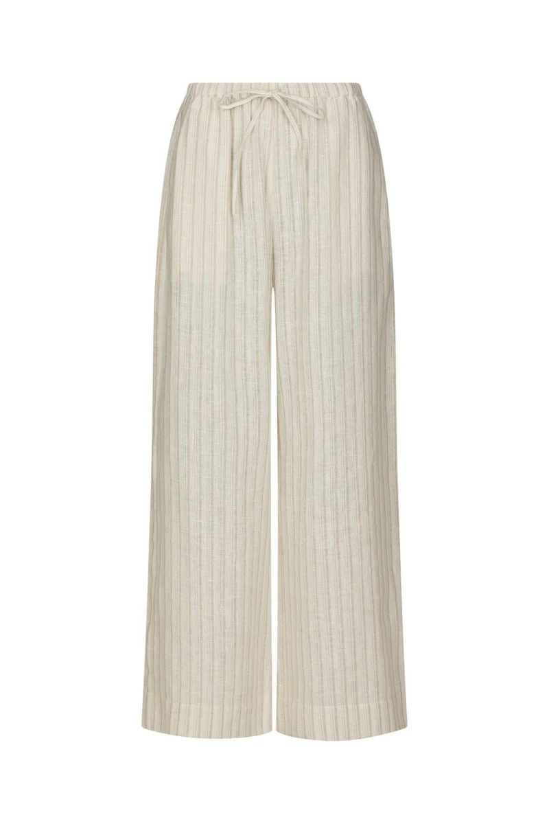 Neo Noir - Heifa Linen Stripe Pants 168335 - 213 - Sand