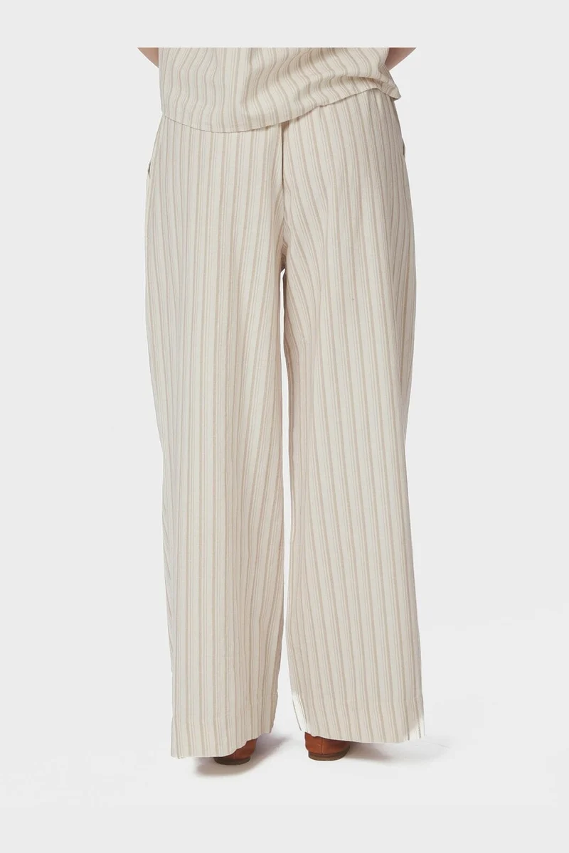 Neo Noir - Heifa Linen Stripe Pants 168335 - 213 - Sand