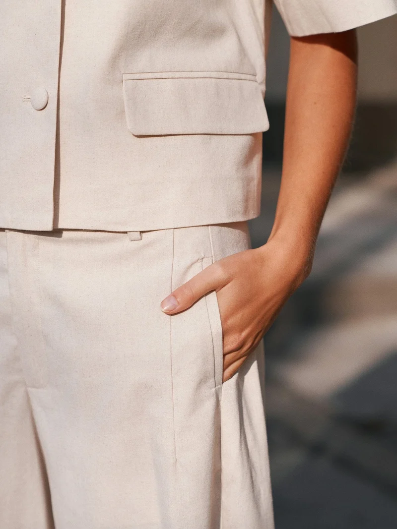 Neo Noir - Essiall Linen Pants 169044 - 122 - Creme