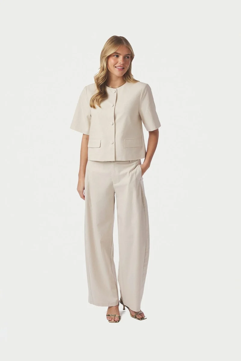 Neo Noir - Essiall Linen Pants 169044 - 122 - Creme