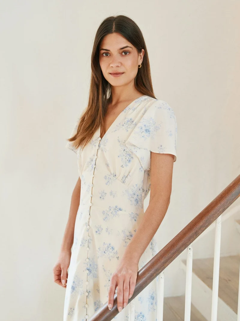 Neo Noir - Eleni Delicate Flower Dress 168875 - 122 - Creme