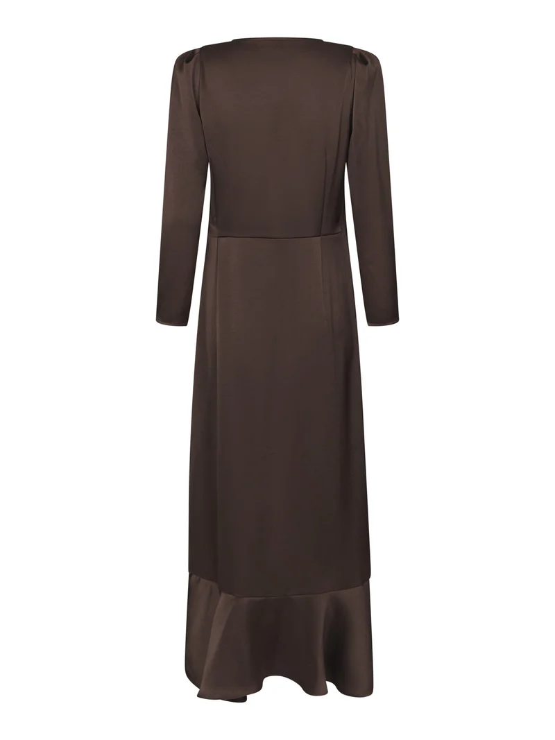 Valentin Studio - Senorita Dress Heavy Satin 167810 - 676 - Dark Brown
