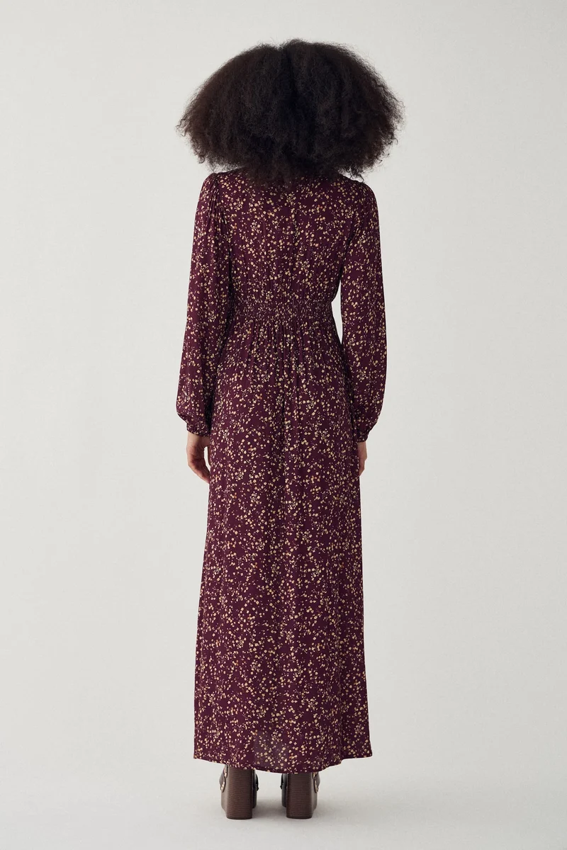Noella - N-Lilith Maxi Dress 16430001 - 1518 - Donata Winetasting Print
