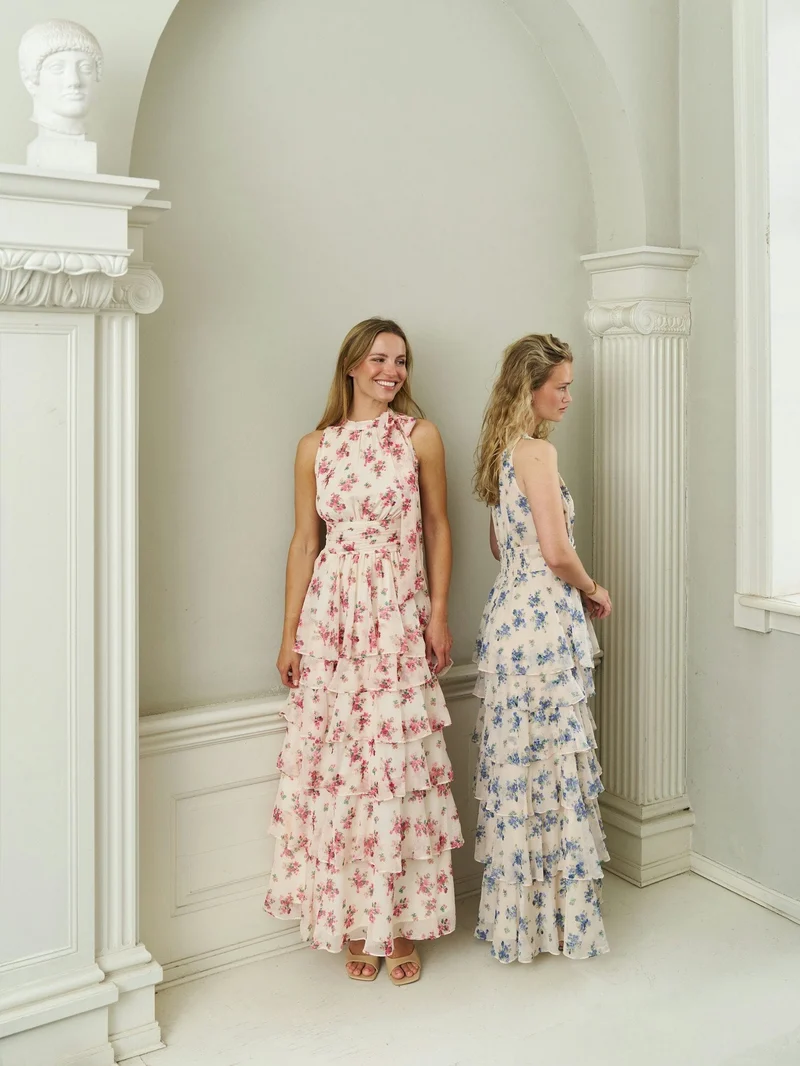 Neo Noir - Marli Amazing Chiffon Rose Dress 167706 - 145 - Light Blue