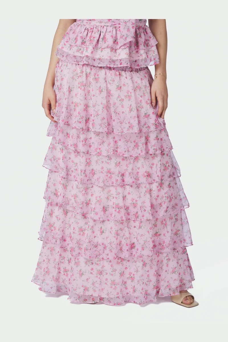 Neo Noir - Morris Meadow Printed Skirt 166447 - 754 - Light Pink
