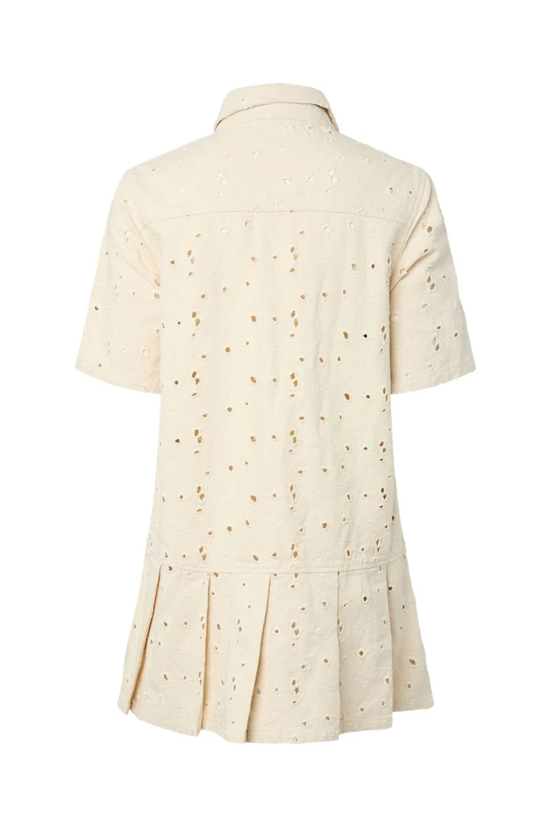 Pieces - Pcella 2/4 Short Dress - 5106604 Ecru Embroidery