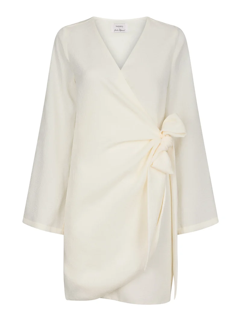 Molly & My X Julie Elgaard - Sophia Jacquard Wrap Dress 168861 - 122 - Creme