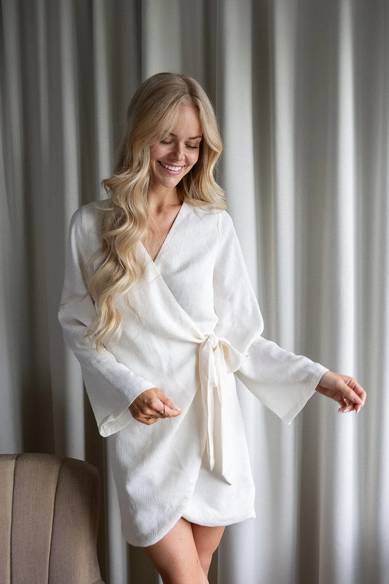 Molly & My X Julie Elgaard - Sophia Jacquard Wrap Dress 168861 - 122 - Creme