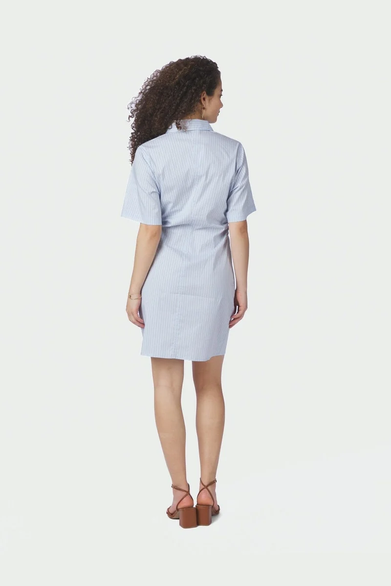 Neo Noir - Jas Stripe Shirt Dress 169489 - 145 - Light Blue