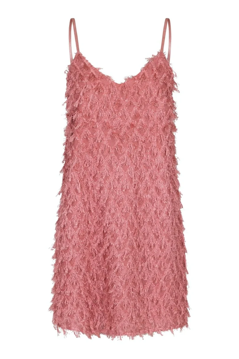 Neo Noir - Lilja Fringe Dress - Dusty Rose
