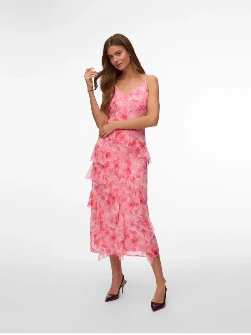 Vero Moda - Vmsmilla Sl Long Frill Dress - 5048321 Rose Shadow Sally