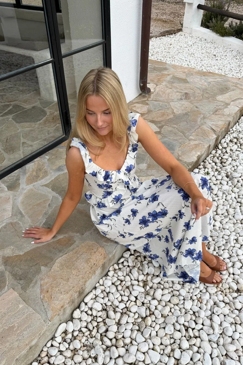 BYIC x Molly&My - Melbaic Dress A23117 - Light Blue Violet Floral